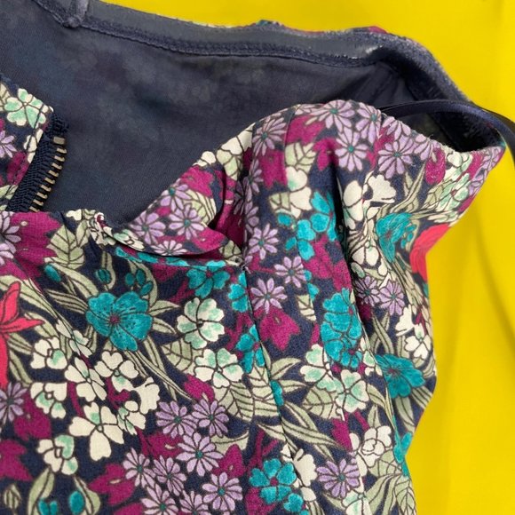 Moda International Strapless Dress, Purple Teal and Pink Floral, Size 2 - Picture 12 of 12